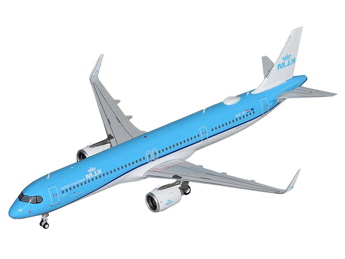 Airbus A321neo Commercial Aircraft "KLM Royal Dutch Airlines" (PH-AXA) Blue and White "Gemini 200" Series 1/200 Diecast Model Airplane