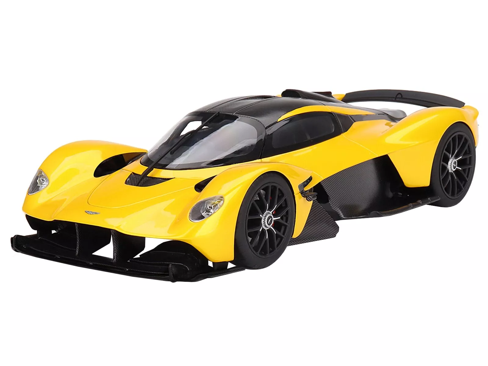 Aston Martin Valkyrie Cosmopolitan Yellow Metallic and Carbon 1/18 Model Car