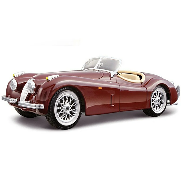 Bburago - 1951 Jaguar XK 120 Roadster Burgundy 1/24 Diecast Model
