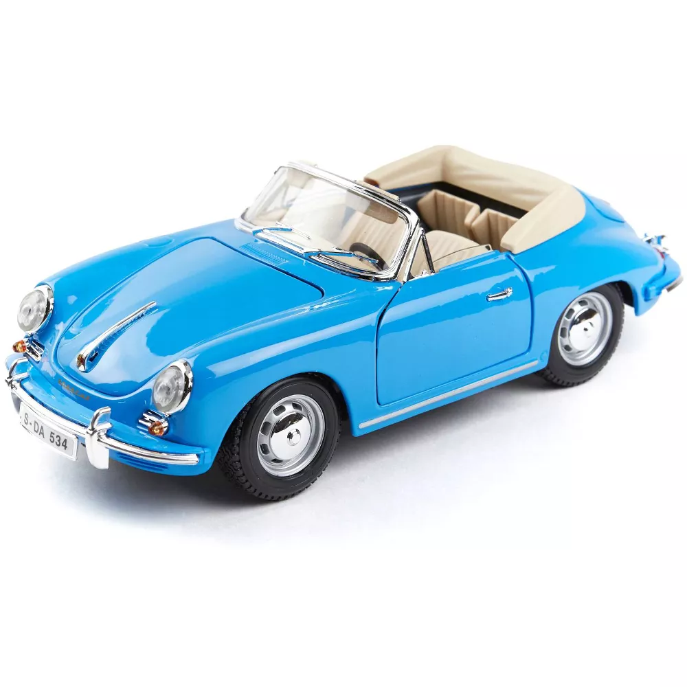 Bburago - 1961 Porsche 356B Convertible Blue 1/18 Diecast Car Model
