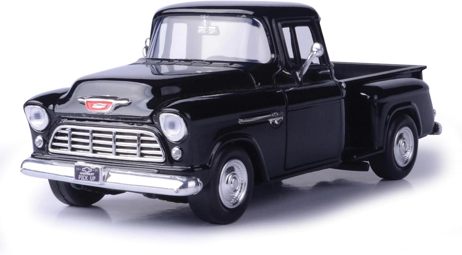Motormax - 1955 Chevrolet 5100 Stepside Pickup Truck Black 1/24 Diecast Car Model