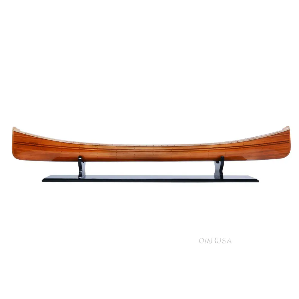 Old Modern Handicrafts - B077, Wooden Canoe Boat Model, 44 X 7 X 5.5 Inches - Multicolored