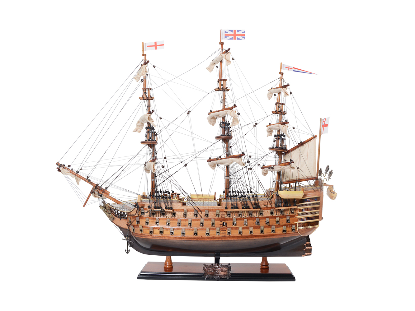 Old Modern Handicrafts - T033F1, Ultimate Hms Victory Combo: A Model Ship And Classic Hat, 30 X 10 X 27 Inches - Multicolored