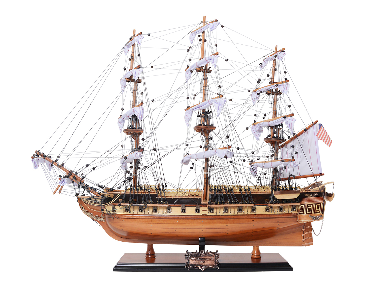 Old Modern Handicrafts - T097F2, Ultimate Uss Constitution Combo: A Model Ship And Classic Hat, 29 X 10 X 25 Inches - Multicolored