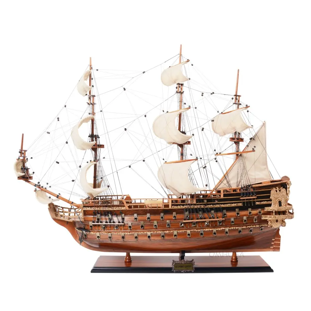 Old Modern Handicrafts - T149, St. Espirit Tall Ship Model, 33 x 9 x 32 Inches - Multicolored