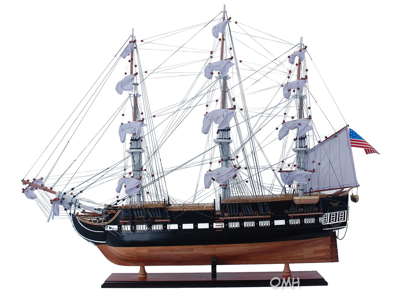 Old Modern Handicrafts - T303, Uss Constitution Large Painted, 31.5 X 6.7 X 33.1 Inches - Multicolored